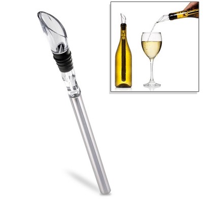 Stainless Steel Wine Chiller Stick for Quick Cooling with Leak-Proof Pourer, Perfect for Entertaining, 19.3cm Stick, 12.6cm Pourer