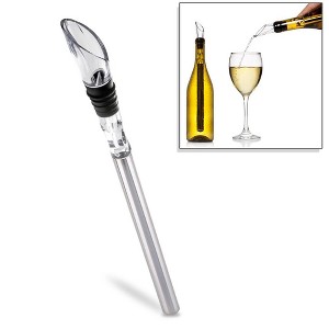 NutriChef PWCHLR10 Wine Bottle Chiller Rod-Stainless Steel Acrylic Beverage Chilling Aerating Pourer Metal Wand with Rubber Stopper, 0, White - 1 of 1