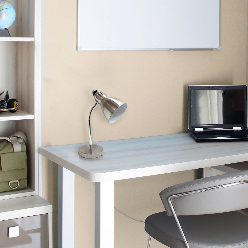 Semi-Flexible Brushed Nickel Desk Lamp Silver - Simple Designs, 2 of 4