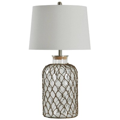 30" 3-way Seeded Netted Rope Glass Table Lamp - StyleCraft