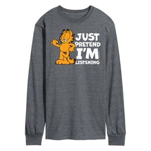 Men's - Garfield - Pretend I'm Listening Long Sleeve Graphic T-Shirt - 1 of 4