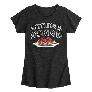 Girls' - Instant Message - Anything Is Pastable Fitted Short Sleeve Graphic T-Shirt - 1 of 4