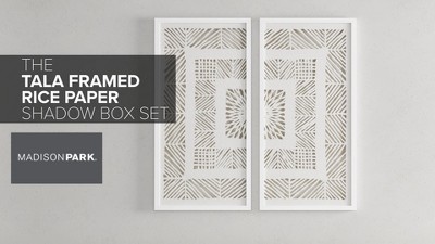 Natural Off-White Rectangular Rice Paper Shadow Box Set