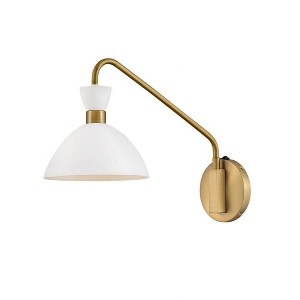 Lark Simon 1 - Light Sconce in  Matte White/Heritage Brass - 1 of 4