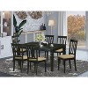 Modern Dining Set 7 Piece - Rectangle Table with Leaf & 6 Fabric Chairs - Black Finish - 2 of 4