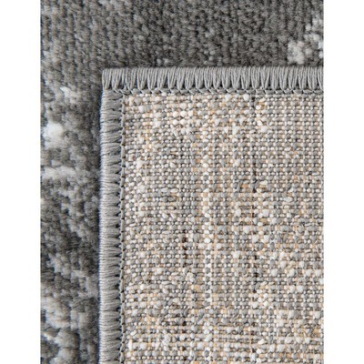 Reversible Easy-Care Dark Grey Synthetic 6'x9' Rectangular Rug