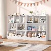 Acekool White Toy Storage Cabinet, 3-Tier Kids Bookshelf with Cubby Organizer, Open Compartments and Tilt Bins for Bedroom or Playroom - 3 of 4
