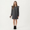 Anna-Kaci Women's Long Sleeve Ruffle Shoulder Mini Dress with V-Neckline and Gathered Detail - 3 of 4
