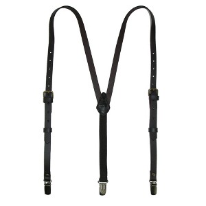 CTM Women's Coated Leather 1/2 Inch Clip-End Suspenders - 1 of 4