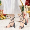 Allegra K Women's Solid Open Toe Lace Up Padded Insole Mid Chunky Heeled Sandals - 2 of 4