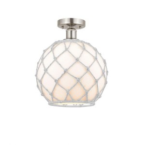 Farmhouse Rope - 1 Light Semi-Flush Mount In Industrial Style-12.75 Inches Tall and 10 Inches Wide - 1 of 1