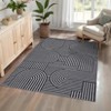 Modern Washable Area Rug, Geometric Pattern Throw Carpet with Non Slip Backing, Low Pile Stain Resistant Floor Carpet for Living Room - 2 of 4