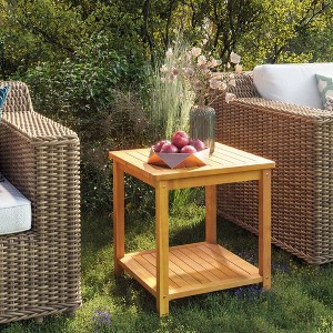 vidaXL Side Table Solid Acacia Wood 17.7Inchx17.7Inchx17.7Inch - 1 of 4
