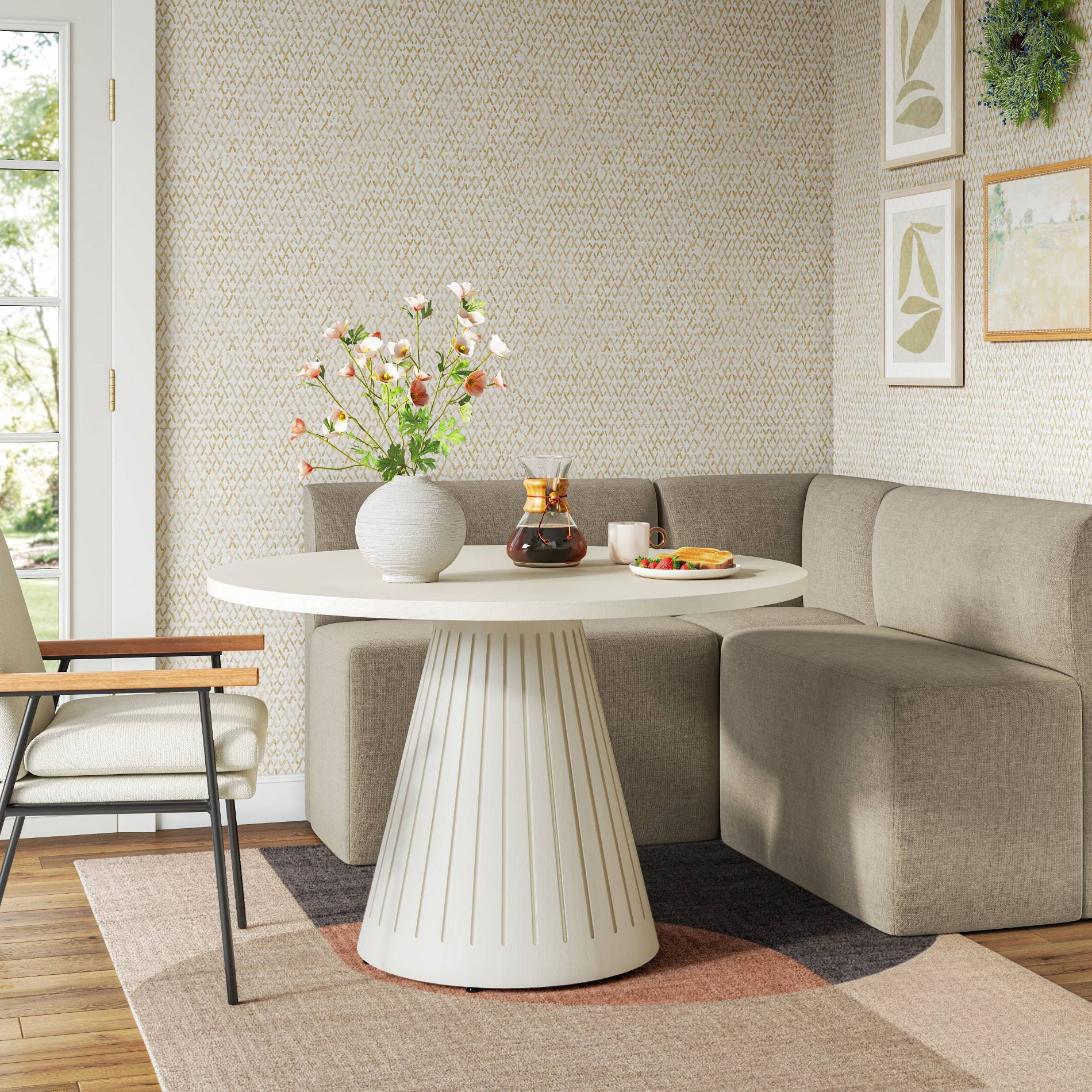 38" Cora Dining Banquette in Performance Textured Weave Wheat - Threshold™