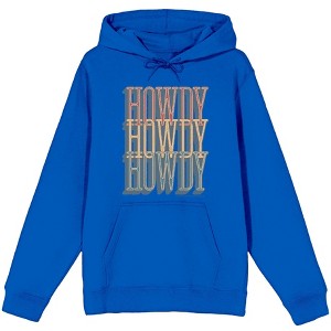 Western Howdy Repeat Text Adult Long Sleeve Hoodie - 1 of 2