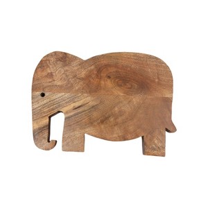 SEVOBAL Serving Platters Elephant Shape Wood Cheese and Bread Board with Asymmetrical Modern Design for Cakes, Appetizers, Brown, 8"*11"*1" - 1 of 4