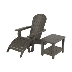 WestinTrends Tuscany HIPS¬¨‚Ä†Outdoor¬¨‚Ä†Patio¬¨‚Ä†Folding¬¨‚Ä†Adirondack¬¨‚Ä†Chair with Ottoman and Side Table (3-Piece) - 1 of 4