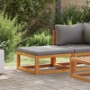 vidaXL Solid Acacia Wood Outdoor Footrest with Dark Gray Cushion, Durable, Year-Round Use, Assembly Required, 26.7" x 26.7" x 11.4" - 3 of 4