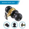 Door Knob with Keyed Lock, Easy Install, Universal Fit for 1-3/8inch–1-3/4inch Doors, Satin Brass, Interior/Exterior Use,Black - 4 of 4