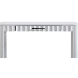 Vynxaria Casual Transitional Writing Desk - White, Reeded Fronts, 1 Storage Drawer, Birch Veneers - 1 of 4