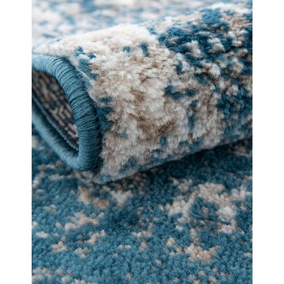 Sofia Blue Abstract Rectangular Indoor Rug - Easy Care & Stain-resistant