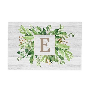 Personalization Mall Spring Greenery Letter Doormat, 20" x 35" - 1 of 1