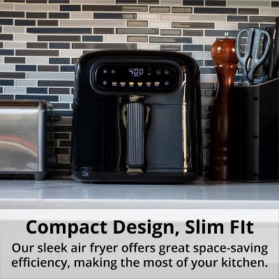 Compact Black Electric 5Qt Air Fryer with Touchscreen