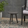 Okak Outdoor Bistro Table Round Side Dining Tables Handcrafted Acacia Wood Patio End Table Outdoor&Indoor for Garden Balcony Yard Pool, Dark Gray - 3 of 4