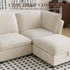 106" Modular Sectional Couch with L-Shape Left Chaise, Modern Boneless Couches for Living Room, Corduroy Fabric Loveseat Sofa, No Assembly Required - 3 of 4