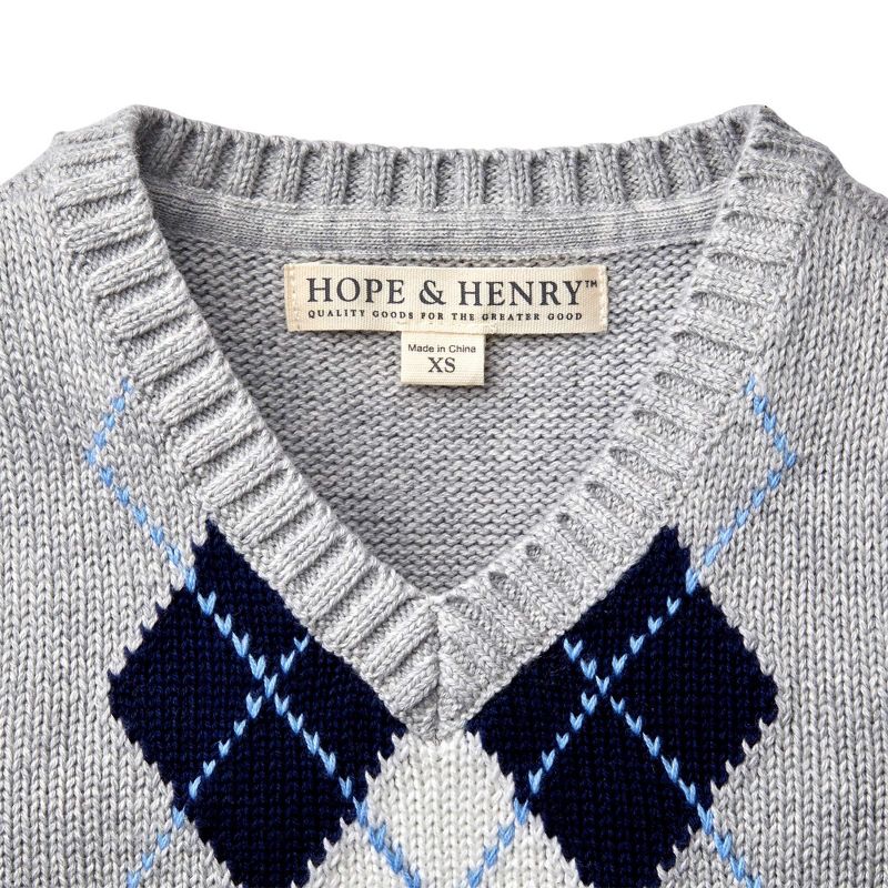 Hope & Henry Boys' Organic V-Neck Sweater Vest, Kids, 3 of 7