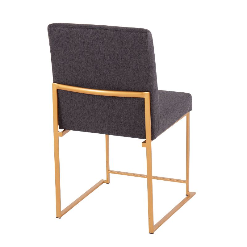 Set of 2 Highback Fuji Polyester/Steel Dining Chairs Gold/Charcoal - LumiSource, 5 of 11