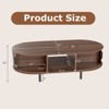 Costway 48" Mid Century Center Table with Sliding Fluted Doors & Open Compartment - 3 of 4