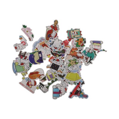 Unique Bargains Christmas Stickers for Ceramic Glass Metal Paper Plastic Waterproof Christmas Squirrels 50 Sheets Vinyl Colorful 1Set