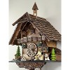 Eight Day Cuckoo Clock – 13 in Height – Cottage Turret with Animated Man Chopping Wood – By River City Clocks - 3 of 4