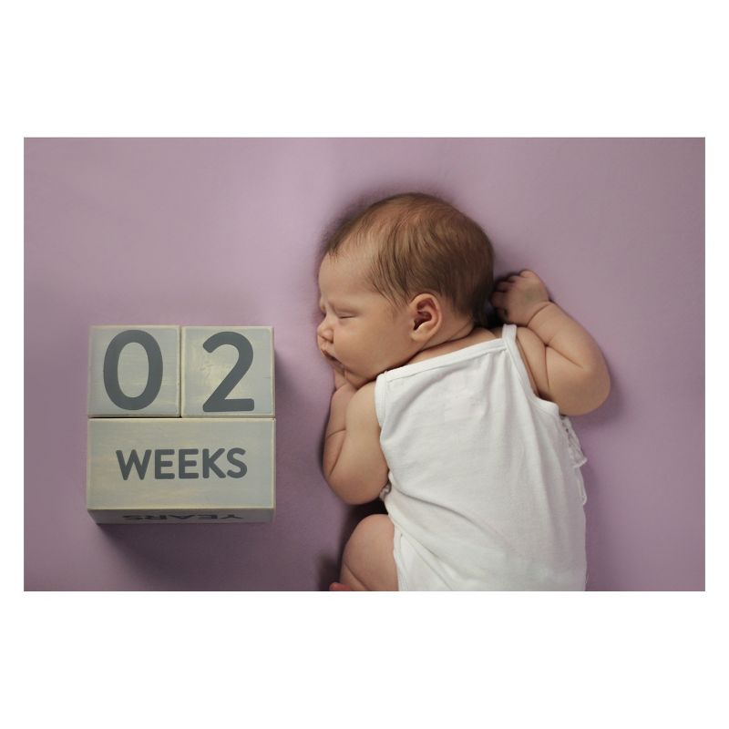 Pearhead Baby Milestone Age Blocks - Gray, 3 of 7