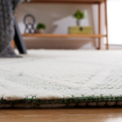 Marbella Green and Ivory Hand Woven Wool Area Rug