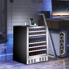 Kismile Mini Fridge 145 Can Beverage Refrigerator, Can Cooler With Glass Door For Home/Office/Bar-Black - 2 of 4