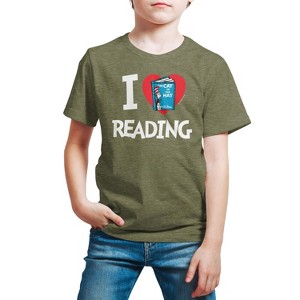 Boys' - Dr. Seuss - The Cat In The Hat Book Cover I Love Reading Short Sleeve Graphic T-Shirt - 1 of 4