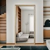 32” W x 70” H Gold Full-Length Standing Mirror, Full-Body Floor Mirror with Artificial Wood Frame for Bedroom, Closet, Salon – The Pop Home - 3 of 4