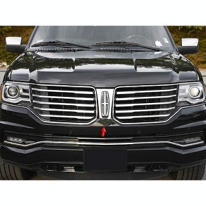 QAA is Compatible with 2015-2017 Lincoln Navigator 1 Piece Stainless Front Grille Accent Trim, Logo Surround SG55655 - 1 of 2