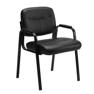 JIONJOY Black Office Guest Chair Leather Waiting Room Chairs | Black - 1 of 2