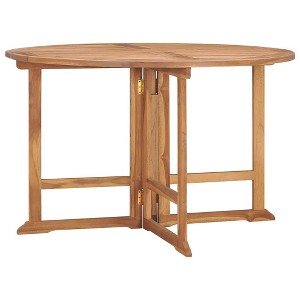 vidaXL Outdoor Dining Table Folding Patio Table Garden Furniture Solid Teak Wood - 1 of 4