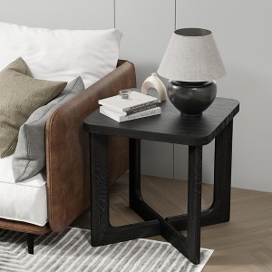 Spassway Square End Table Small Side Table with Criss Cross Table Legs Wood Sofa Table Narrow Nightstand for Small Spaces Living Room Bedroom - 1 of 4