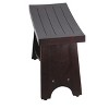 DecoTeak® Serenity® 24" Teak Wood Shower Bench with Shelf in Woodland Brown Finish - 2 of 4
