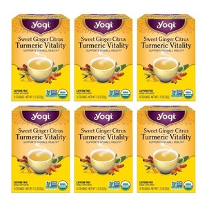 Yogi Tea Sweet Ginger Citrus Turmeric Vitality - 16 Bags per Pack 6 Packs - 1 of 2