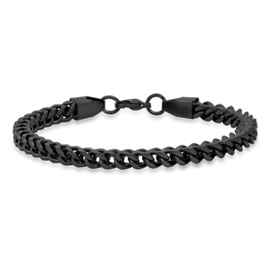 Steeltime Men's stainless steel figaro chain bracelet. Color Options: Silver, Gold, Black - 1 of 4