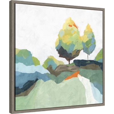 Abstract Landscape Cool Tones Canvas Wall Art, 22" x 22"