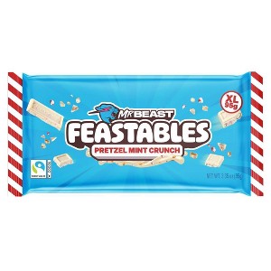 Feastables Pretzel Mint Crunch XL Christmas Chocolate Bar Stocking Stuffer - 3.35oz - 1 of 4