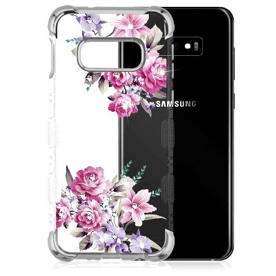 MYBAT For Samsung Galaxy S10e Clear Romantic Love Flowers Hard Hybrid Case