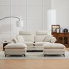 85.8" Convertible Sectional Sofas with Ottomans, Cloud Loveseat Sofa, Modern Corduroy Upholstered Convertible Sectional with 2 Removable Headrests - 2 of 4